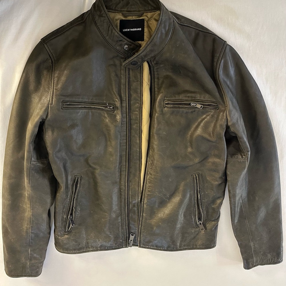 Men's Washed Black Leather Bonneville Jacket